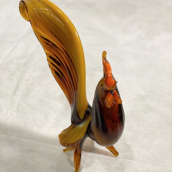 Vintage Murano Hand Blown Glass Rooster Art Figurine - Picture 3 of 13